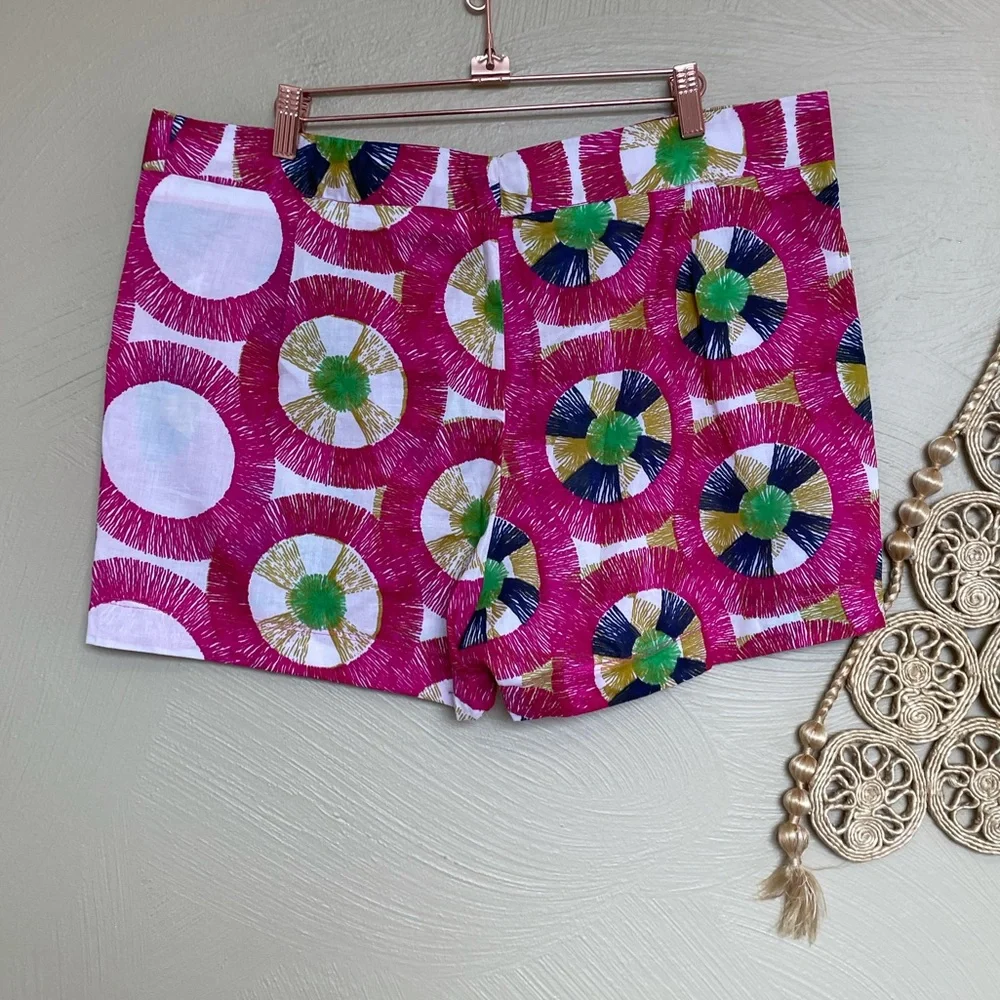 African Print Lightweight Cotton Shorts, Bright Pink, XL-XXL - Picture 3 of 9
